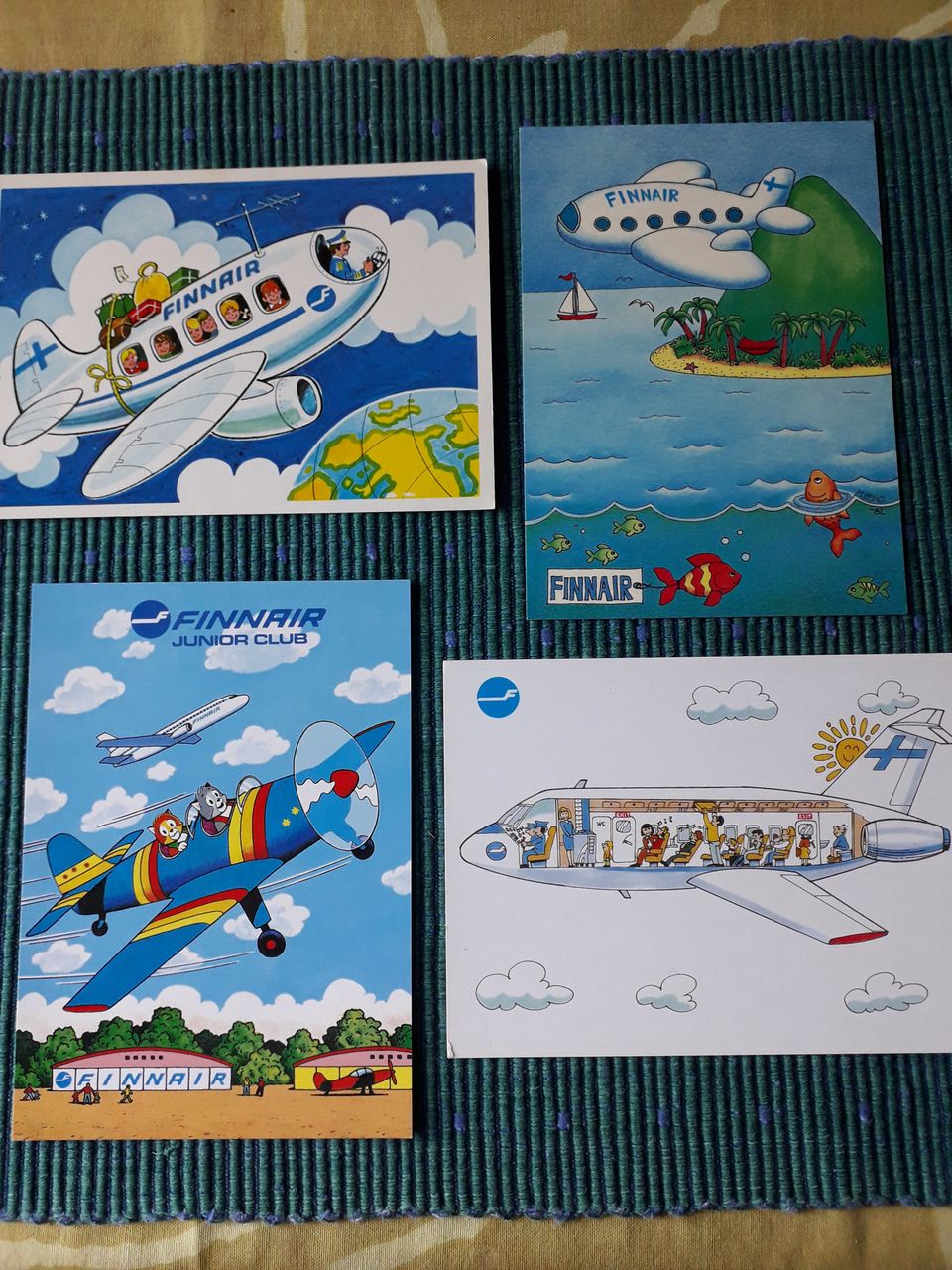 1980 - luvun Finnair kortit lapsille.