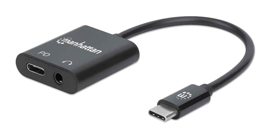 Manhattan USB-C audio- ja latausadapteri (3.5mm audio)