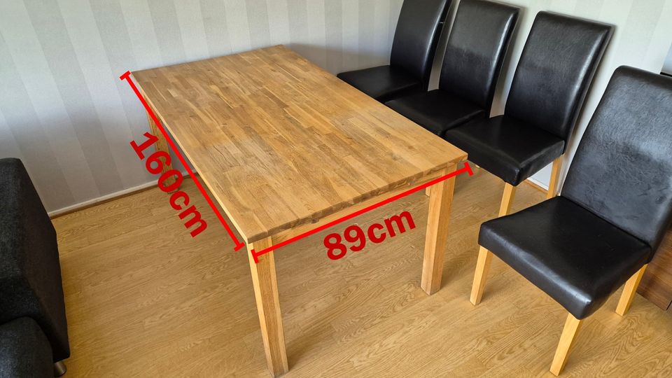 Ruokapöytä 160x89cm (+ 4 tuolia kaupan päälle)