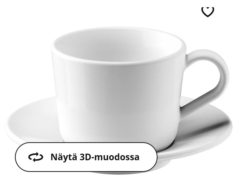 Ikean 365 kahvikuppi aluslautasella x 9