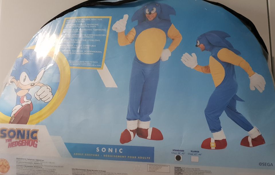 Sonic naamiaisasu aikuisten koko