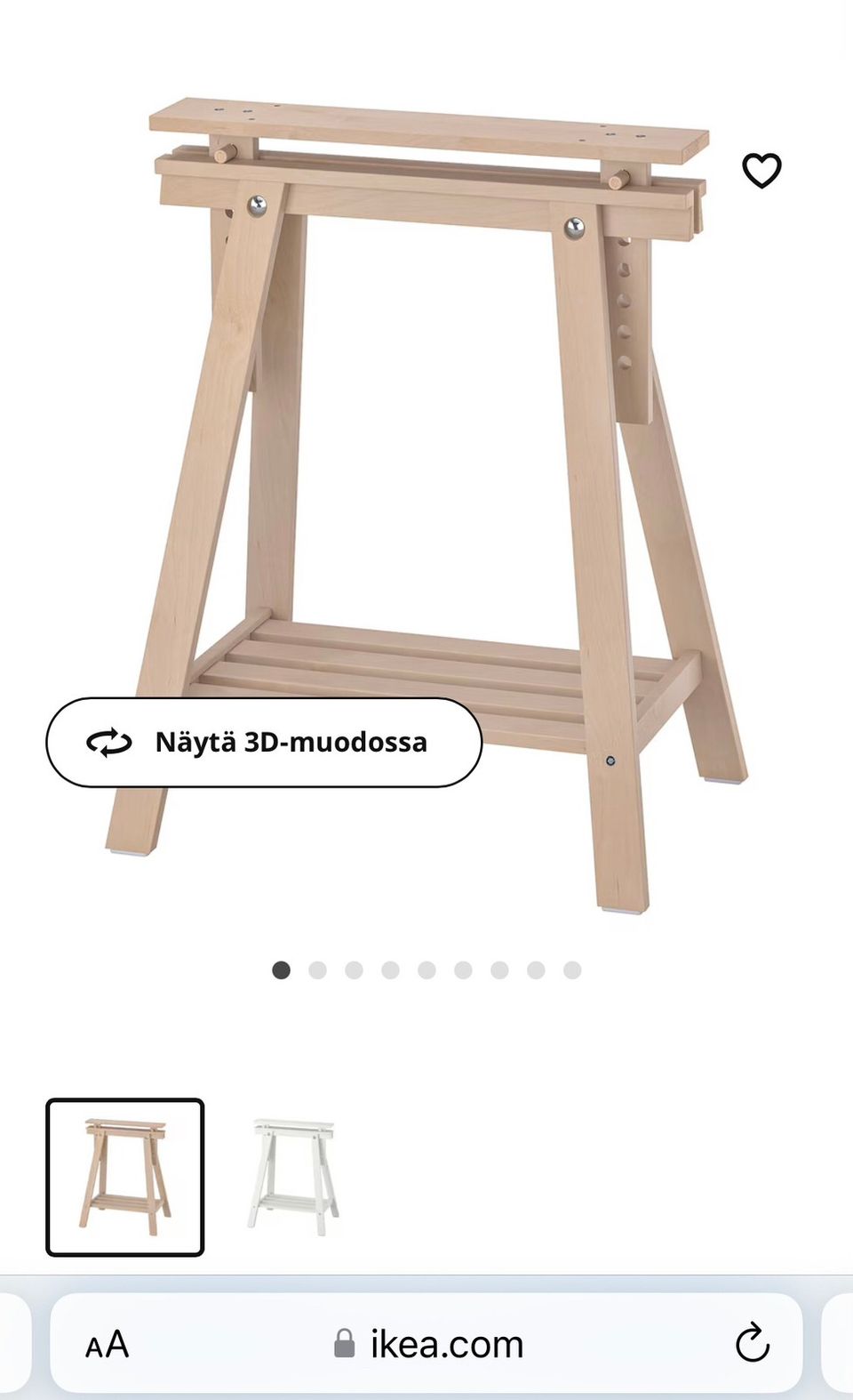 Ostetaan Ikea Mittback -pukkijalat, valkoinen tai puunvärinen