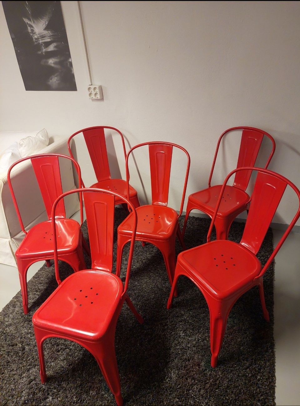 Tolix A Chair 6kpl Unikonpunainen
