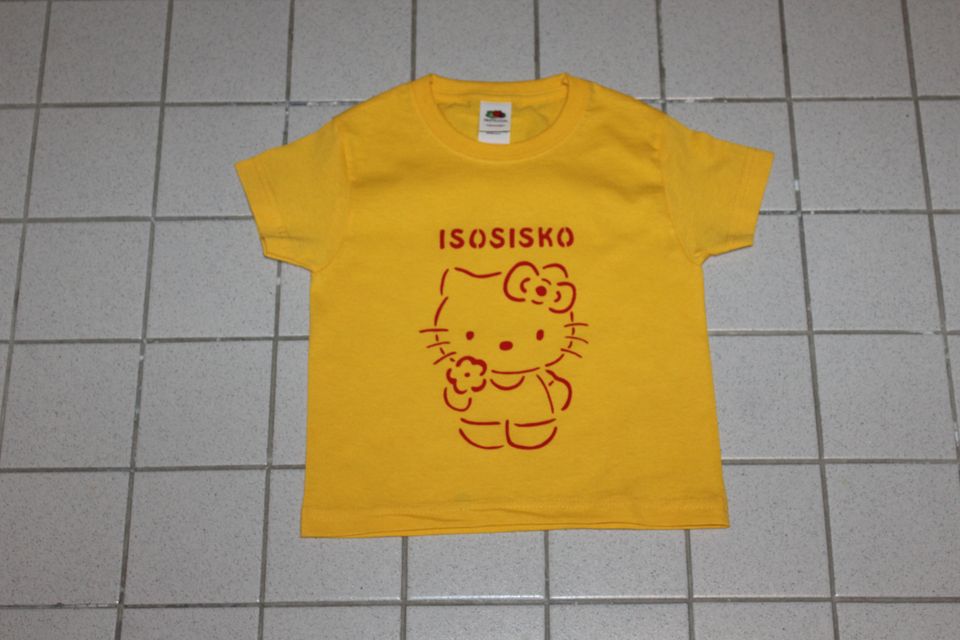 Kissa t-paita ISOSISKO teksti 98cm
