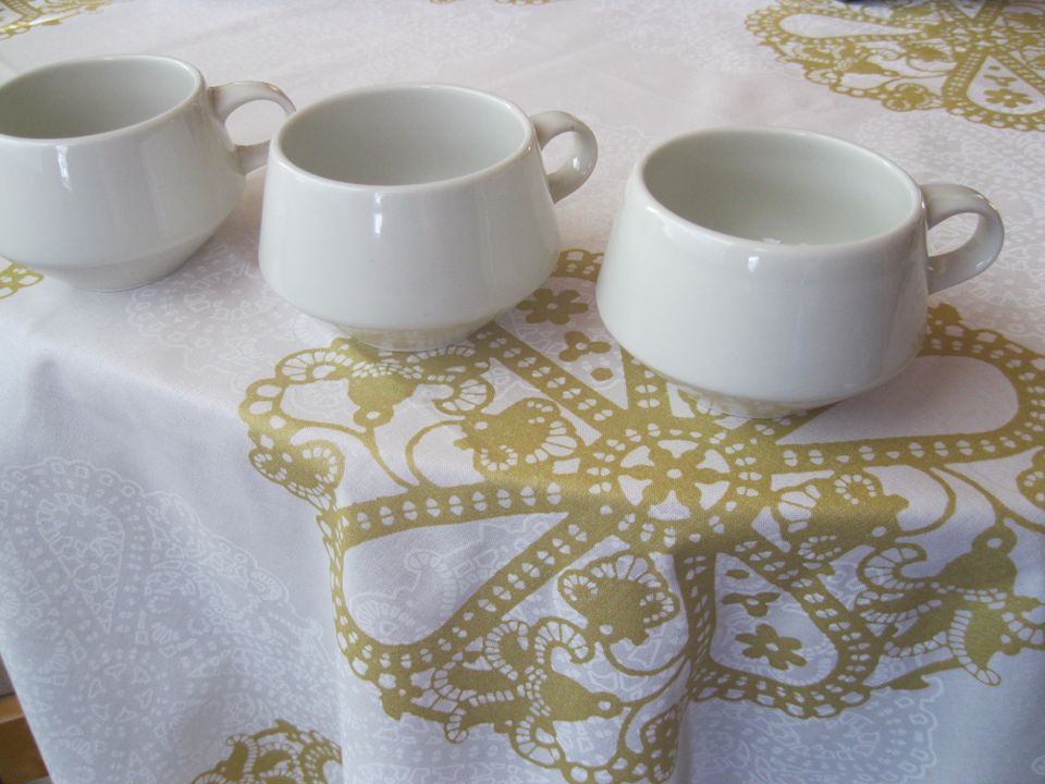 Arabian valkoiset Motti teekupit 3 kpl