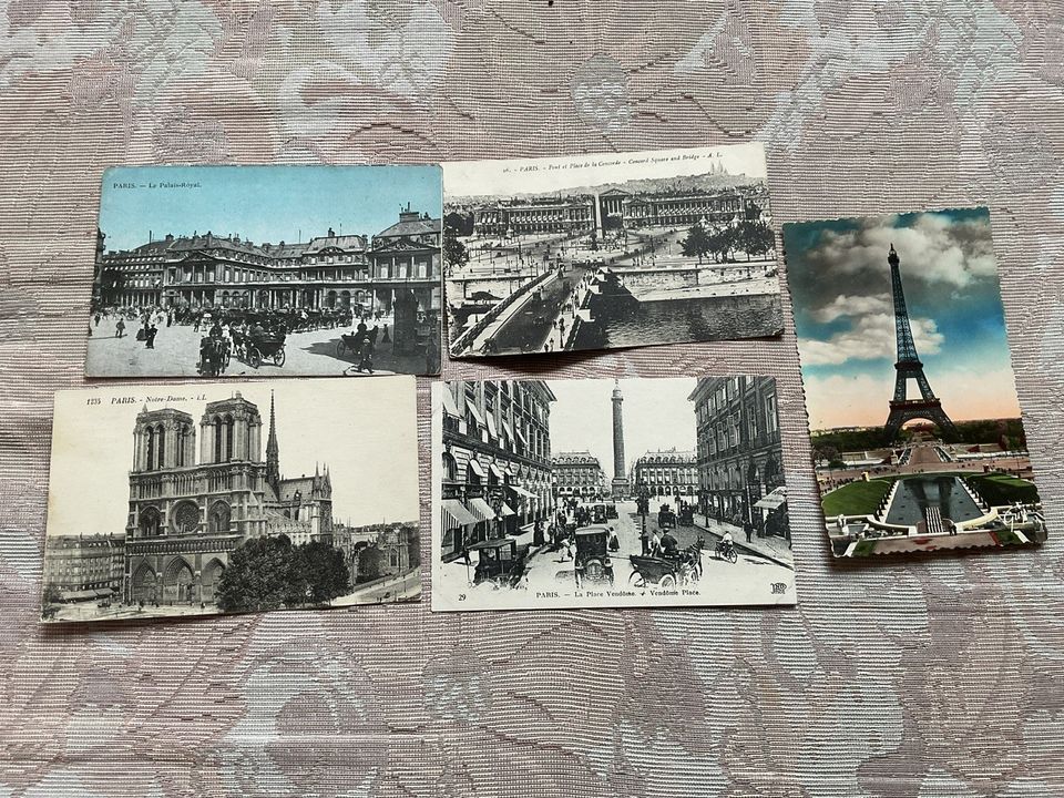Postikortteja  Pariisi ,vanhempaa 5 kpl