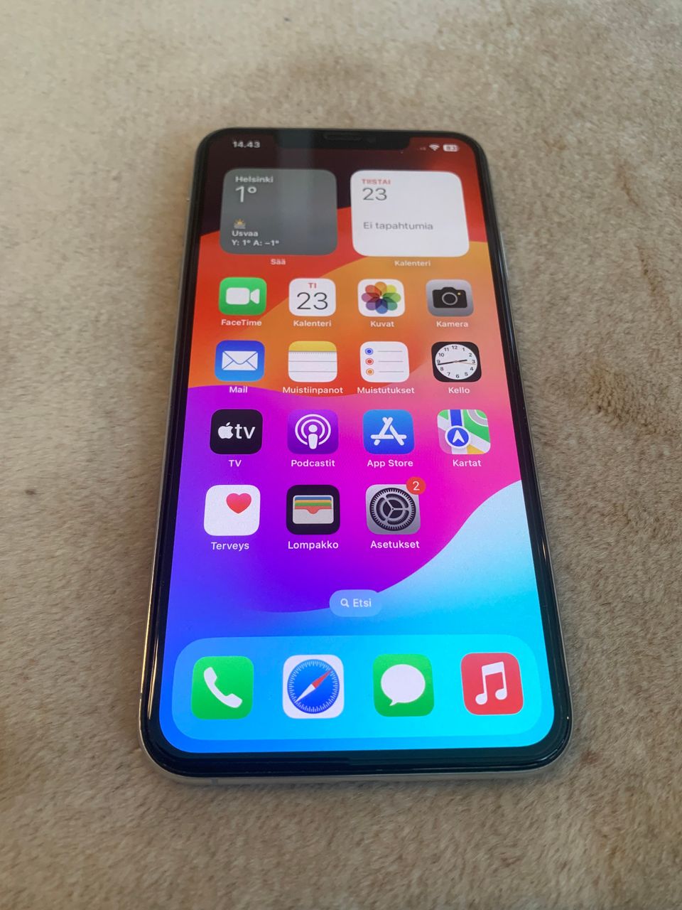 IPhone XS Max, suurimmalla 512GB muistilla, akku 100%