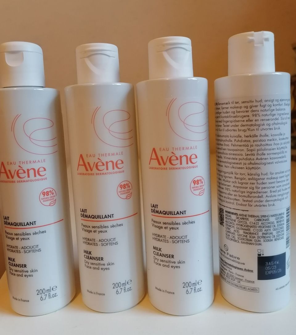 Avène milk cleanser, dry sensitive skin, Face and eyes