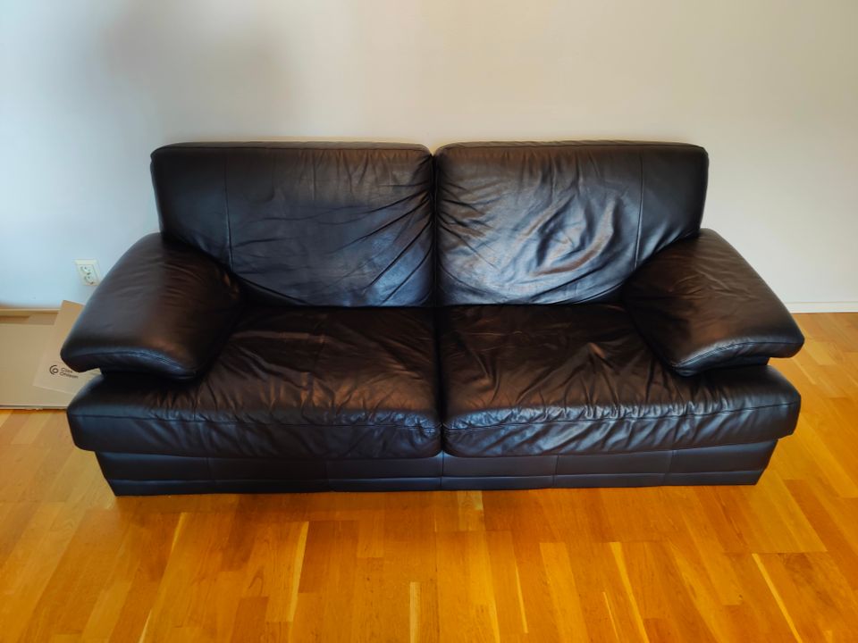 Faux Leather Black 2 Seater Sofa