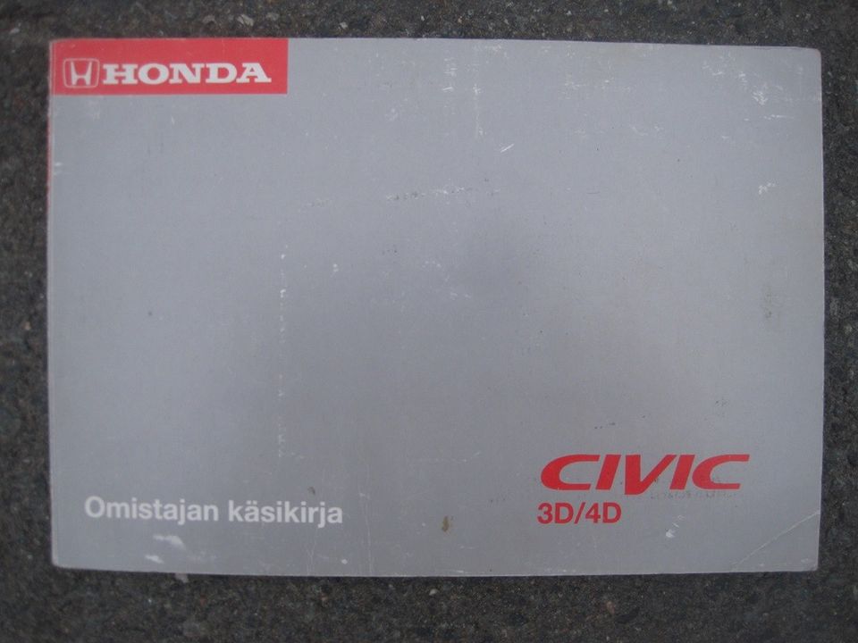 Honda Civic mk6 käyttö-ohjekirja Suomen-kielinen