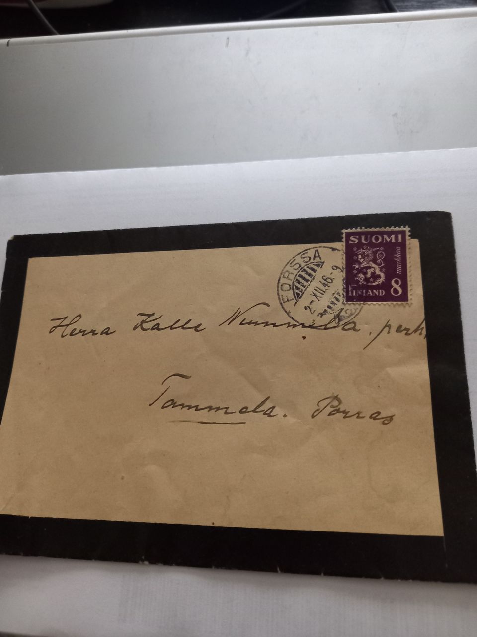 Vanha kirje vuodelta 1946