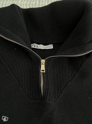 Zara musta neule vetoketjullinen neulepusero S