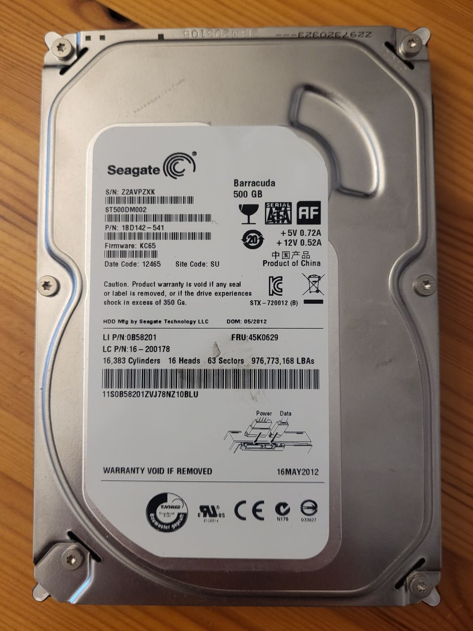 Seagate 500GB 7200RPM 3,5" sata kovalevy