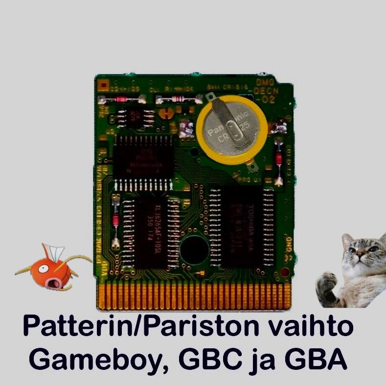 Patterin/Pariston vaihto Gameboy, GBC ja GBA - peleihin