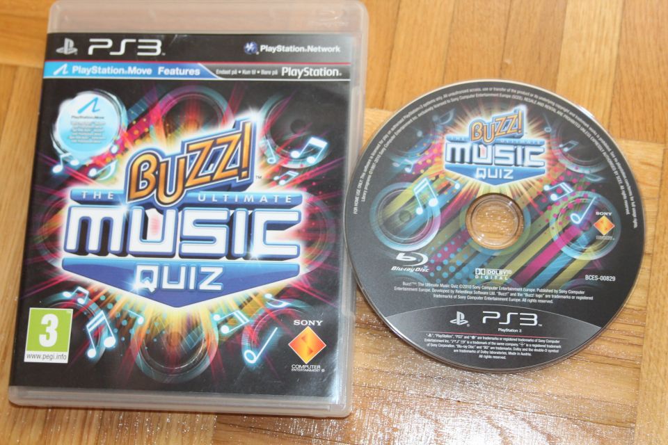 BUZZ Music Quiz PS3 peli MusaVisa Playstation 3 kuin uusi