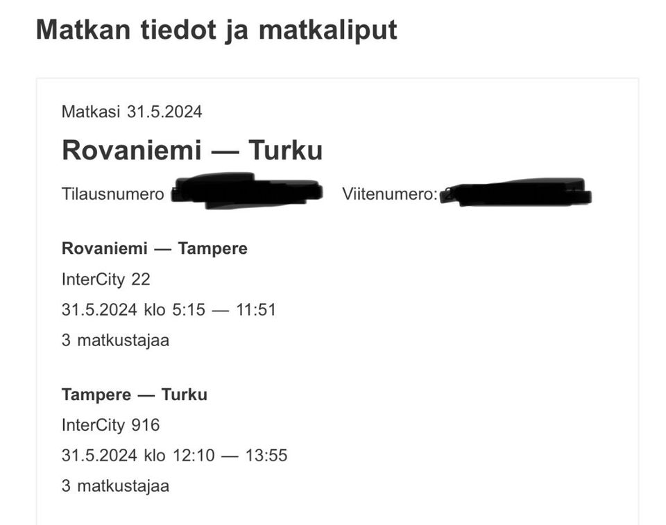 Rovaniemi- Turku- Rovaniemi