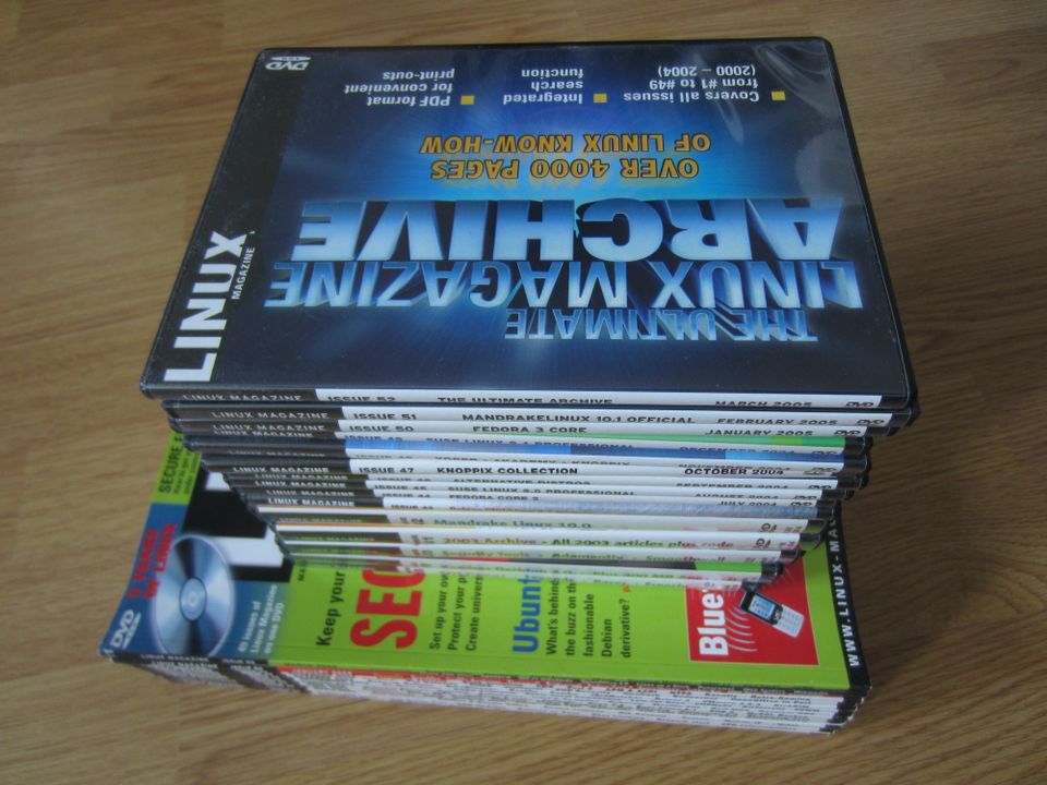 Linux Magazine 1/2004–3/2005 + oheis-DVD:t