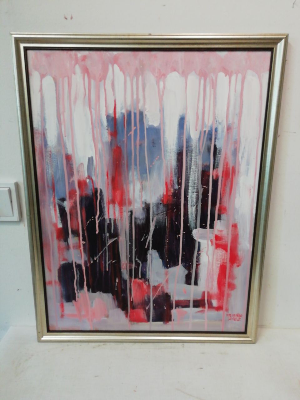 Abstrakti "Red" maalaus koko63x50cm
