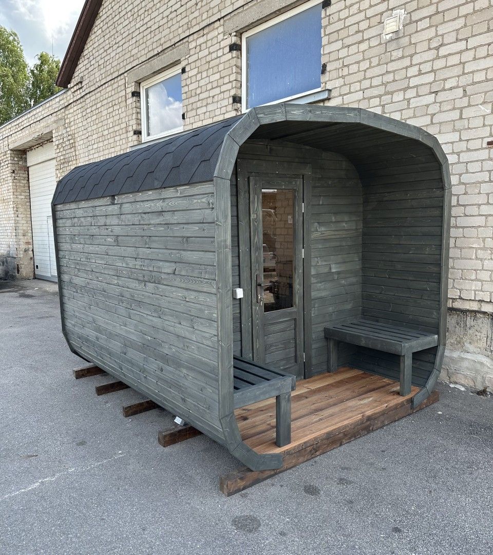 CUBE model sauna / Puinen sauna / terassilla / 3m