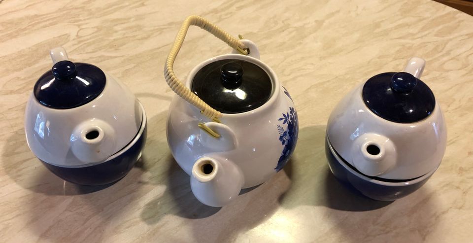 Sinivalkoiset teekannut "Tea for two"