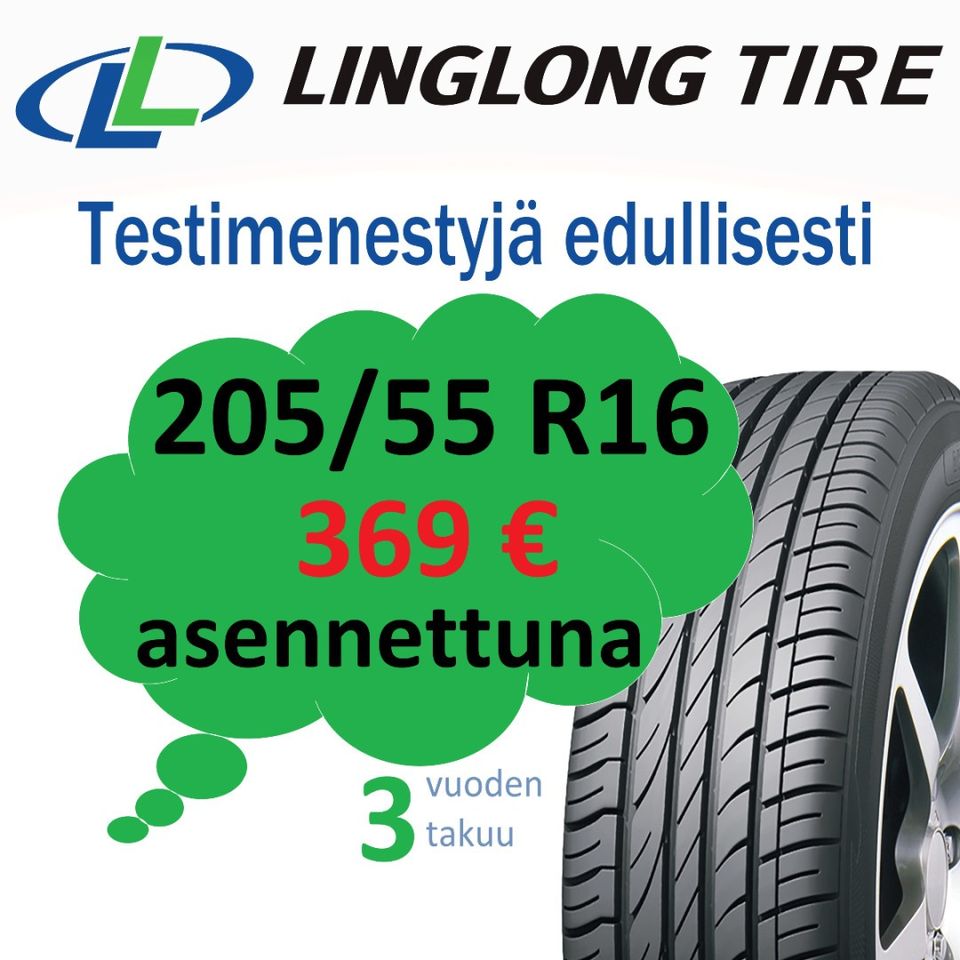 KESÄRENKAAT 205/55R16 Linglong Greenmax tai sport master Vuoden tarjous