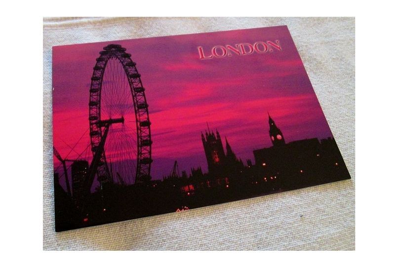 Postikortti Lontoo, London, UK, Violetti, Pinkki