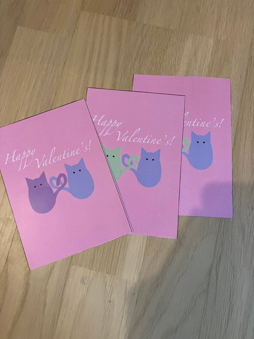 Kissa Ystävänpäivä kortit (itsetehdyt)