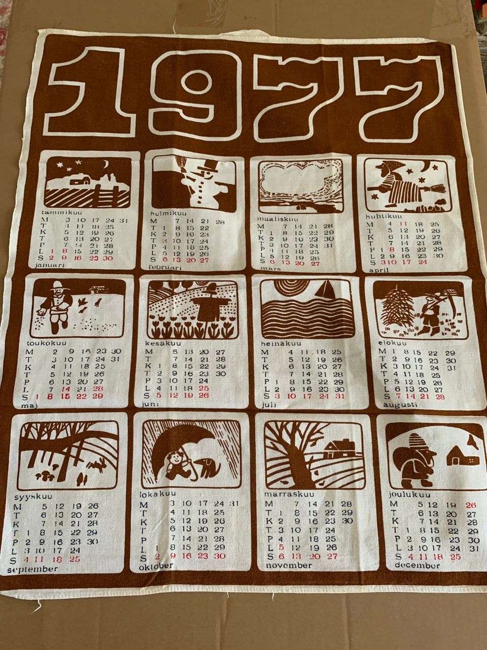 Kalenteripyyhe 1977