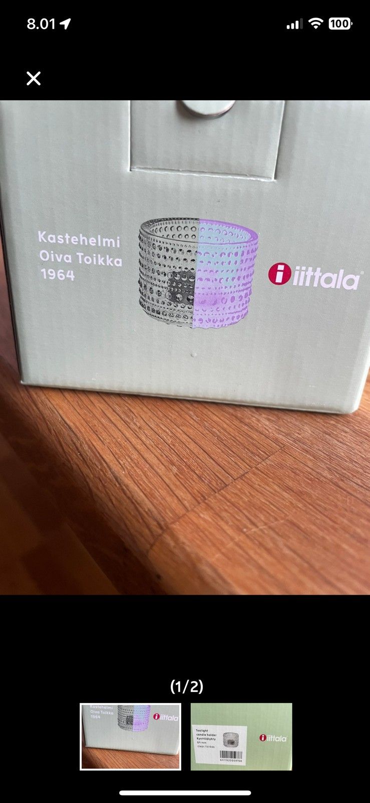 Iittala Kastehelmi kynttilälyhty 64mm kirkas