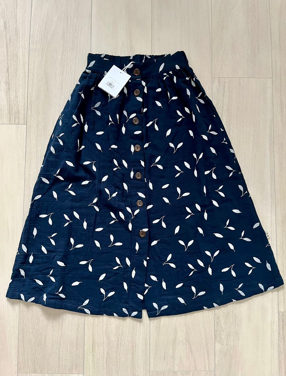 Uusi Kaiko Indigo Wind Button Skirt, koko XS