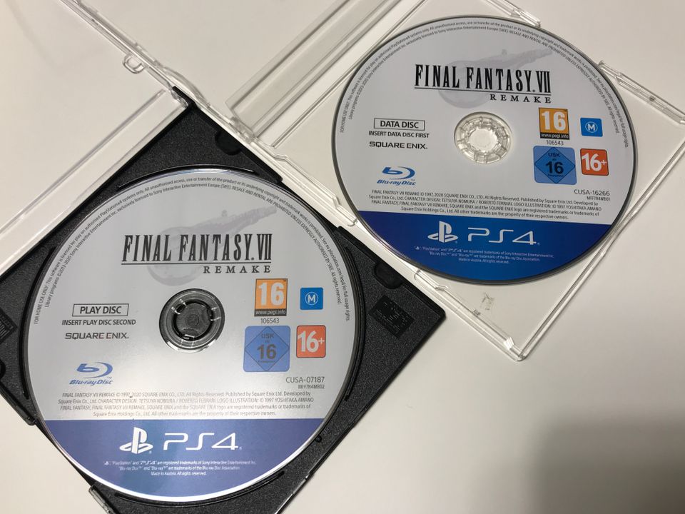 Final Fantasy Remake ps4 pelilevykkeet (nouto 00420)