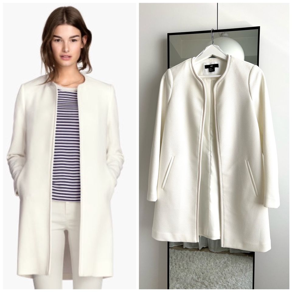 Uusi H&M valkoinen takki / bleiseri / jakku (34 XS)