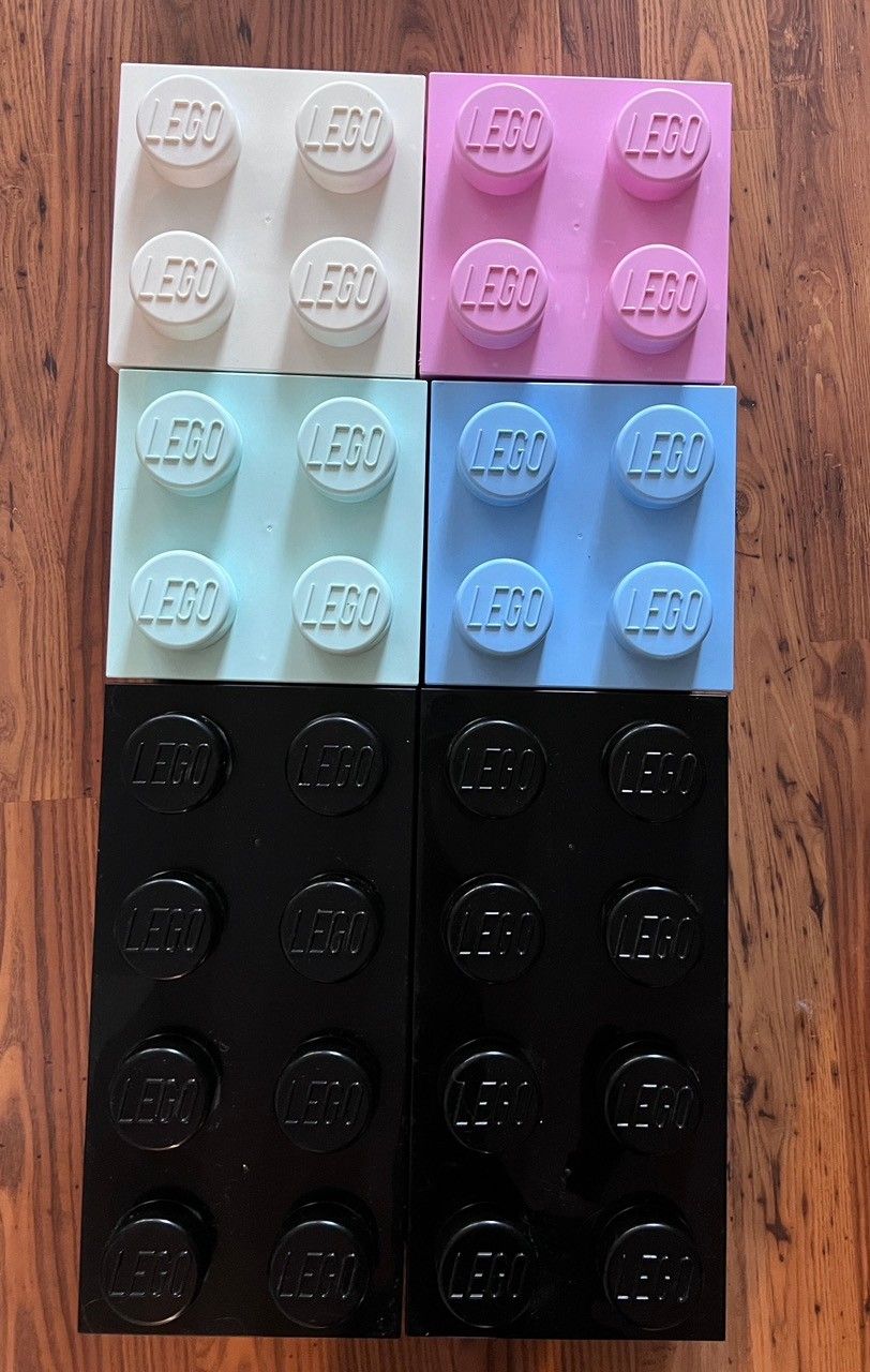 Lego-säilytysrasiat (4 kpl pieniä, 2 kpl isoja)