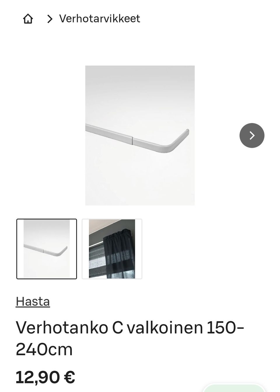 Verhotanko C valkoinen 150-240cm