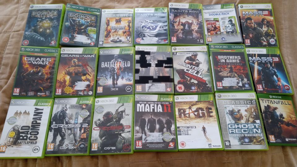 Xbox 360 pelit 5€ kpl. 100€ koko paketti.