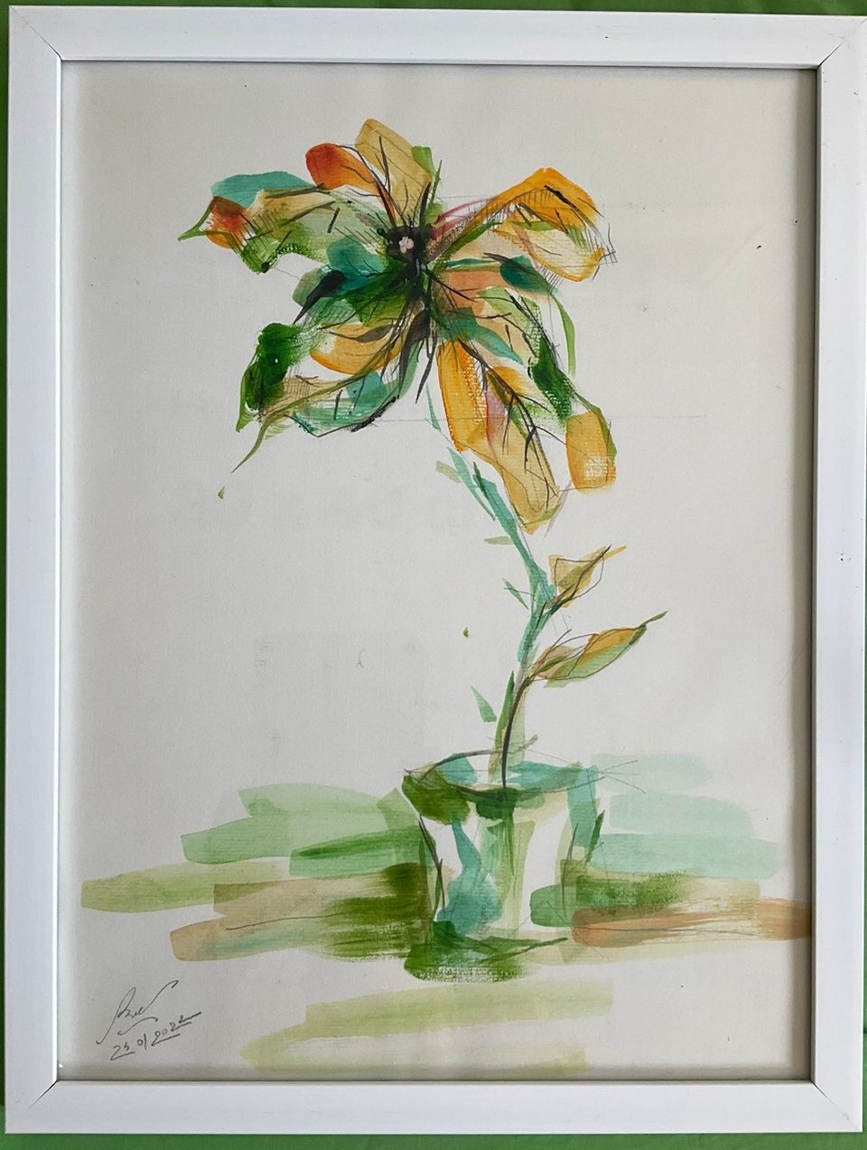 Banana plant | Sketch with watercolor