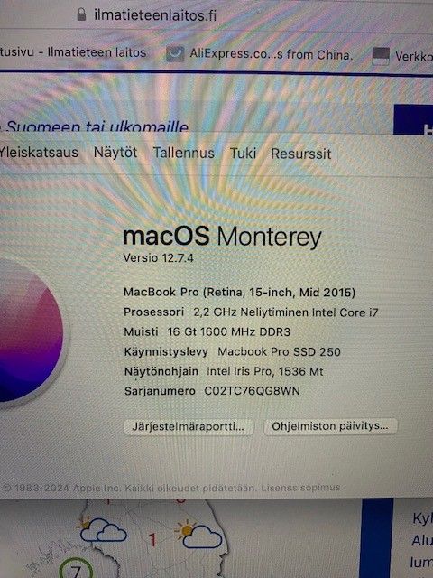 Apple MacBook Pro 15"Retina 16RAM SSD 250