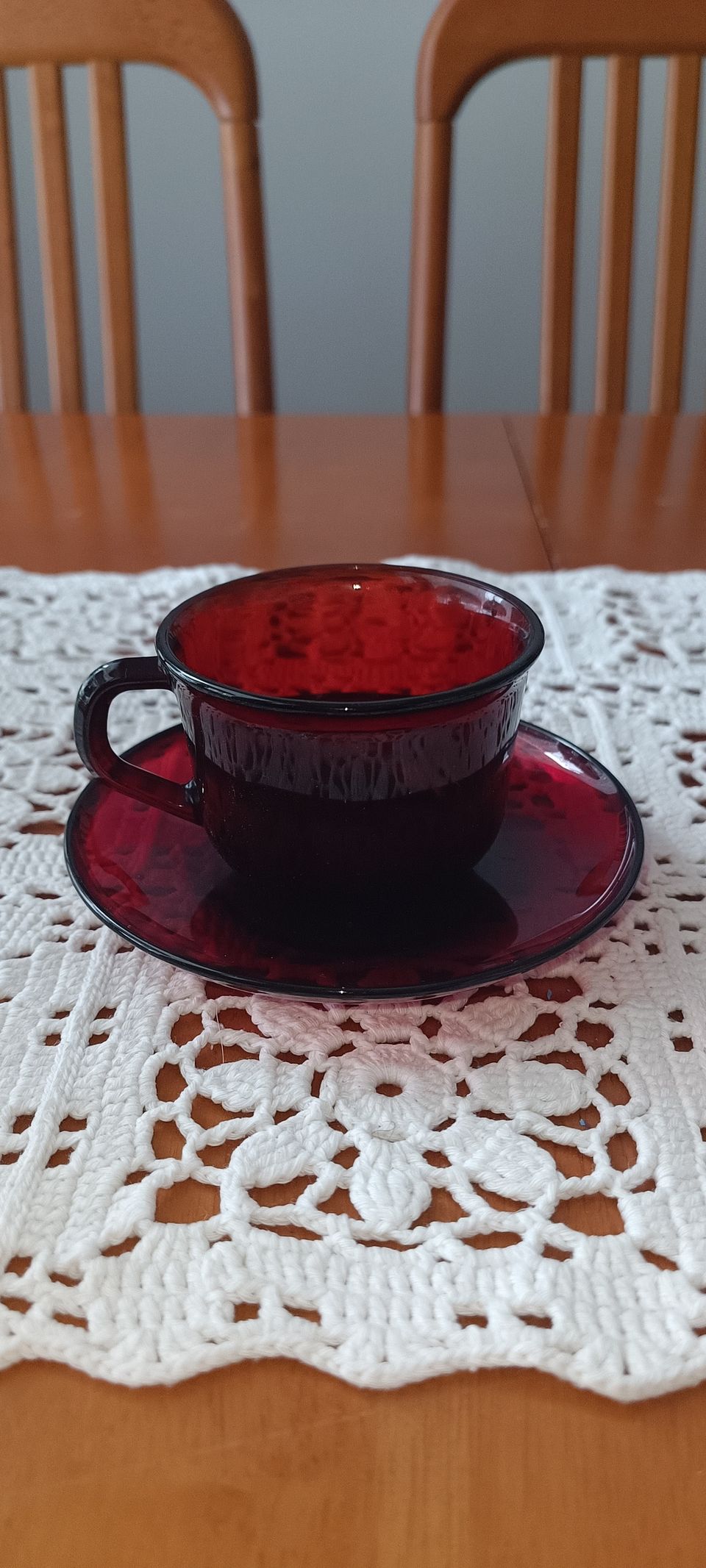 Arcoroc retro kahvikupit punainen 12 hengelle