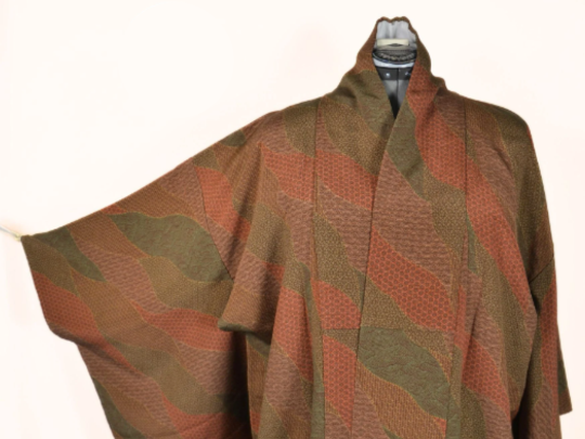 Traditional Japanese vintage silk kimono