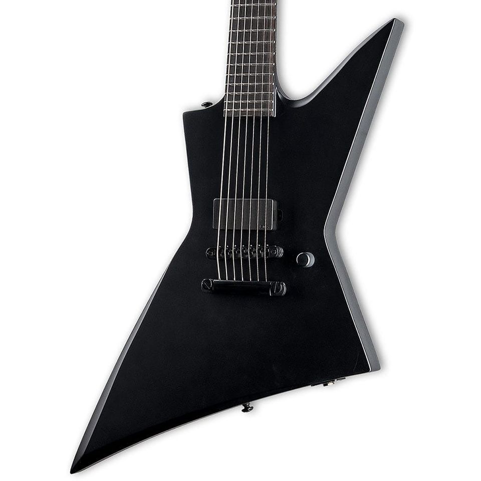 ESP LTD EX-7 Baritone Black Metal Black Satin 7-kielinen sähkökitara | UUSI