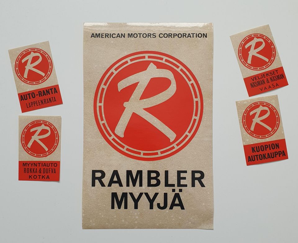 Rambler myyjäliike-tarrat 1965(?)