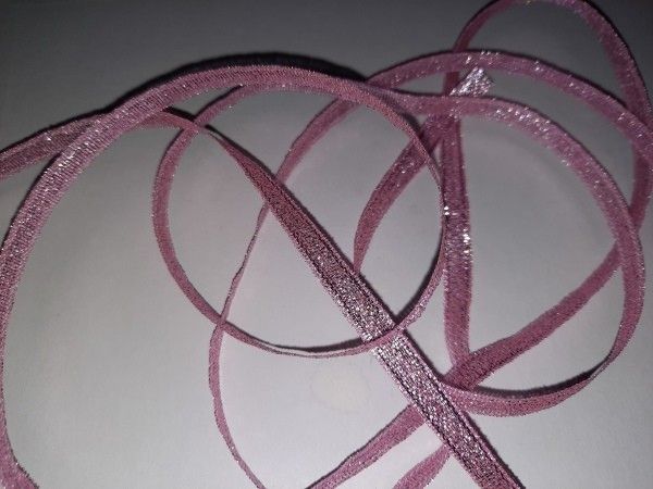 Vaaleanpunainen hopea kiiltävä nauha 200cm