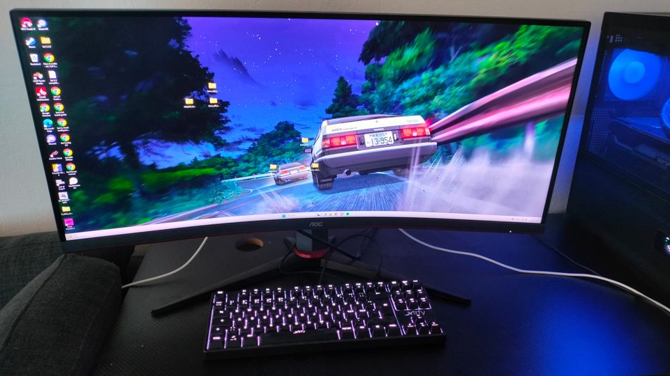 AOC cu34g2x 144hz pelinäyttö