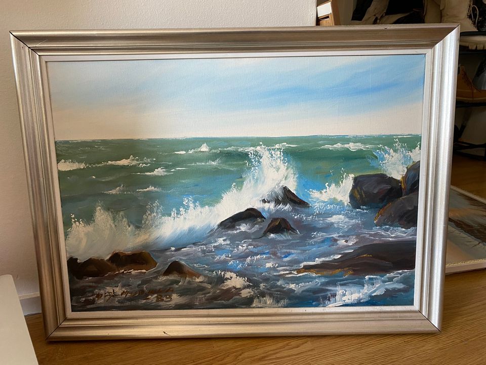 Iso öljymaalaus merestä / Big seascape painting