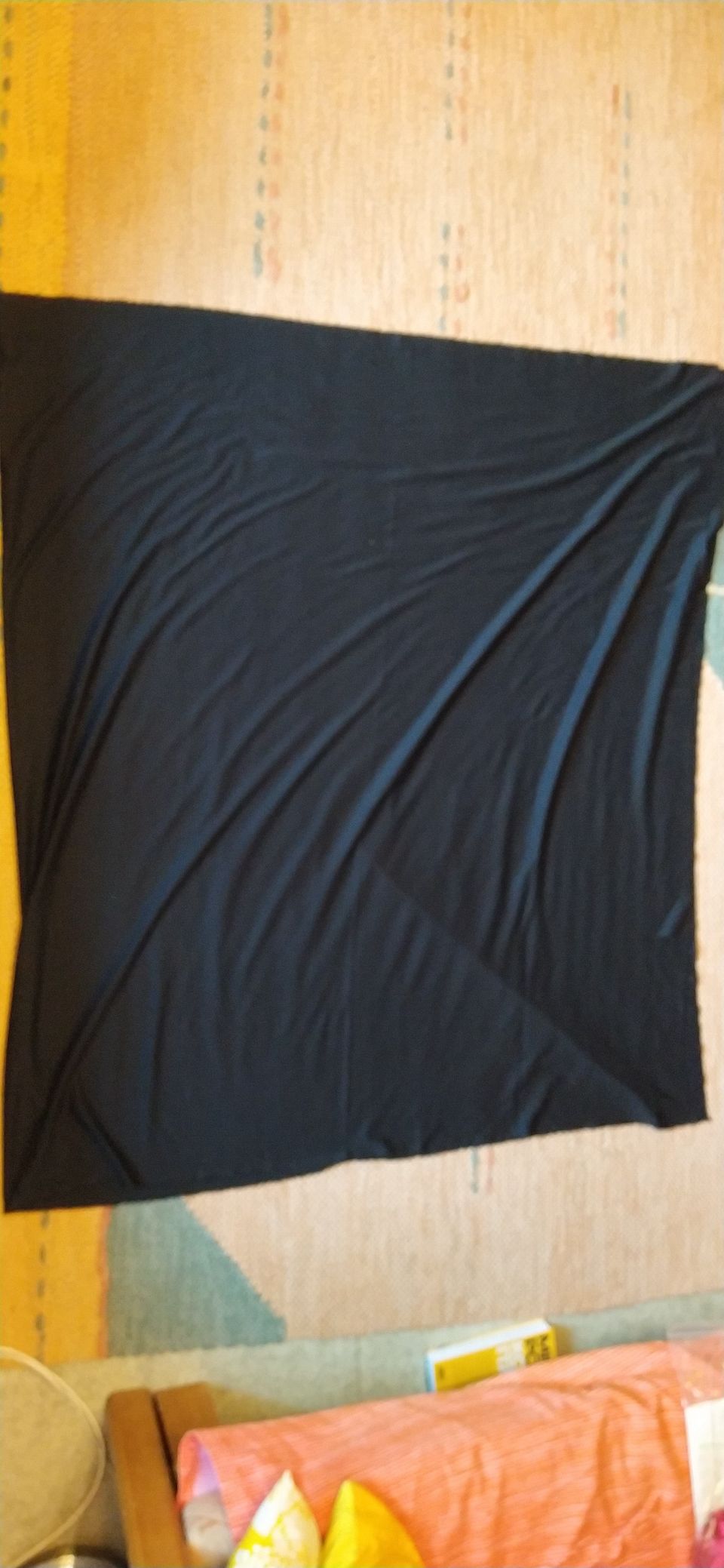 Musta uusi trikoo kangas, koko 145 cm x250 cm
