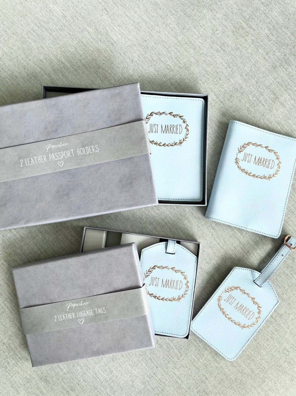 Just Married 2x passport holders & luggage tags