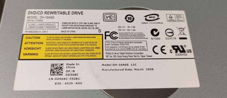 Dvd/cd rewritable drive