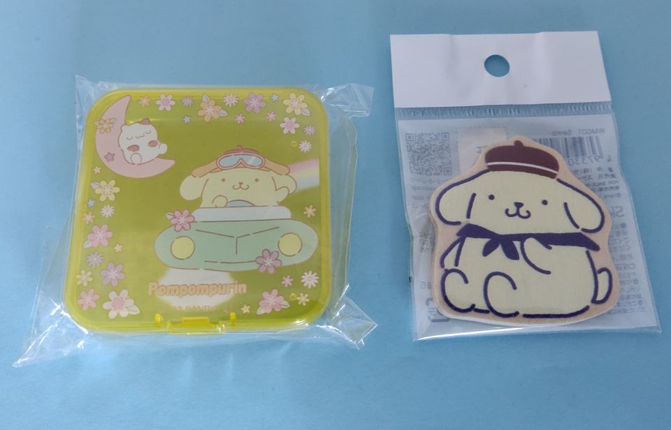 Sanrio pompompurin rasia ja magneetti UUSI