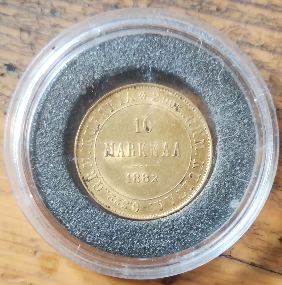 Kultaraha 10 markkaa, vuosi 1882