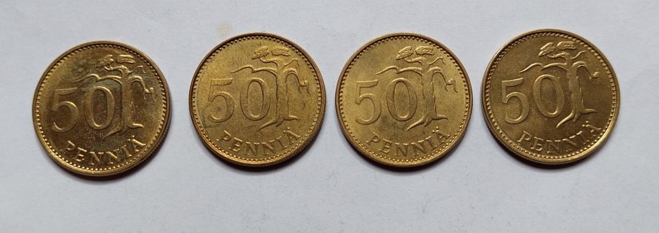 Suomi 50 penniä 1989 kolikot 4 kpl